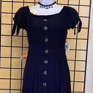 Girls Derek Heart Off-The-Shoulder Knit Dress Navy